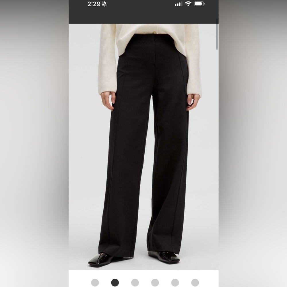 #2/3 Lululemon stretch knit straight leg pull on pant black size large
